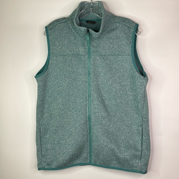 Eddie Bauer Heathered Blue Fleece Vest Size Large - Picture 1 of 8